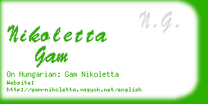 nikoletta gam business card